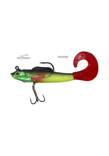 PROFISHER Orak Kuyruk Silikon Sahte Yeşil Balık Yem 10 cm 9,5 gr