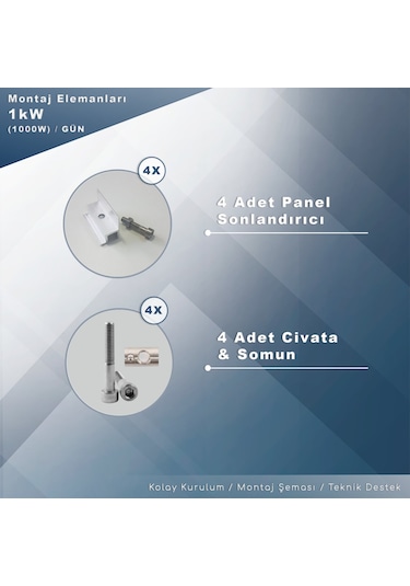 Matech 1 kW Solar Paket Sistem (1000W/Gün)