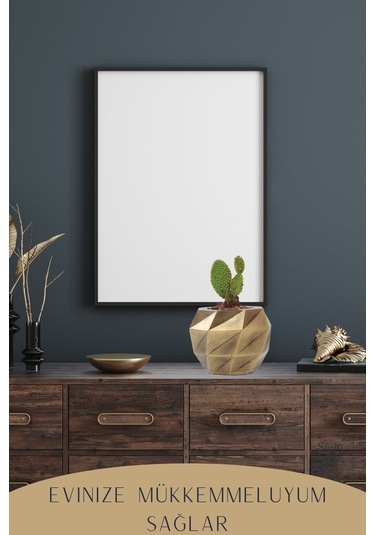 Çiçek Saksısı Dekoratif Kaktüs Saksı 1 Adet Dönen Poly Model - Altın Eskitme