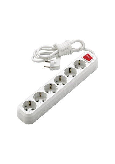 Makel MGP234 6'lı Anahtarlı Topraklı Grup Priz 5 Metre Beyaz
