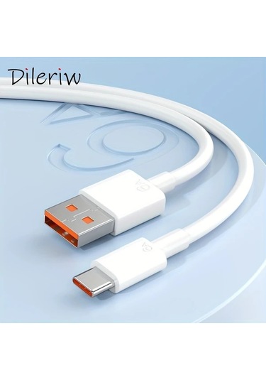 Willowhaven Huawei Millet Vıvo Glory Redmi İçin 6a Hızlı Şarj Kablosu Type-c 100 Cm Beyaz