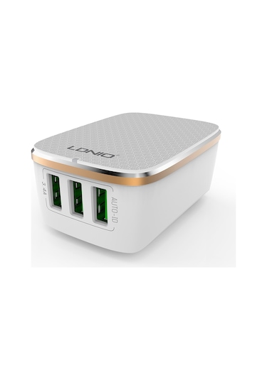 Ldnıo A3304 17w 3 Usb Arayüzleri Seyahat Şarj Cihazı Cep Telefonu Şarj Cihazı, Ab Fişi Diğer