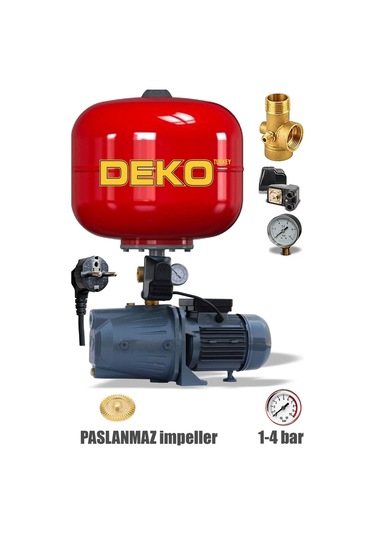 Deko Jetv100v Paslanmaz Metal Dişli 24lt Tanklı Jet Hidrofor Set