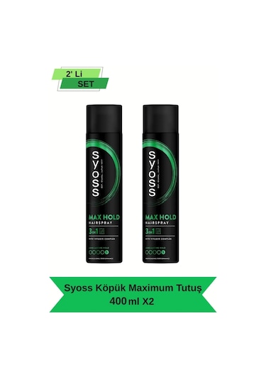 Syoss Maksimum Tutuş Sprey 400 ml x 2 Adet