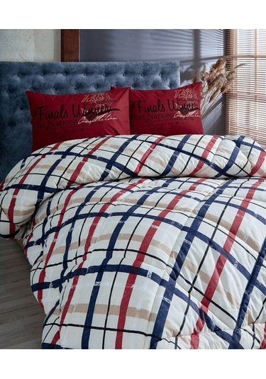 Komfort Home Tek Kişilik Baskılı Pamuklu Silikon Yorgan + Yastık (508489612)