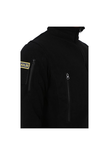 Erkek Siyah Taktik Polar Hırka - Outdoor Polis Poları (547422914)