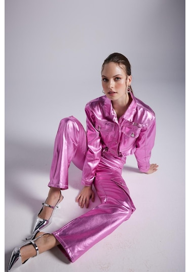 Holly Lolly Varak Kaplama Kargo Cepli Millen Pantolon Pembe