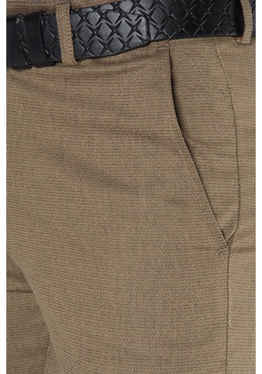 Bal Rengi Slim Fit Pamuklu İtalyan Kesim Pantolon Bal Rengi