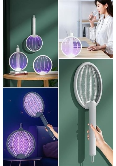 Asılabilen Ve Masaüstü Olabilen 2w Sinek Öldürücü Mor Işıklı Raket