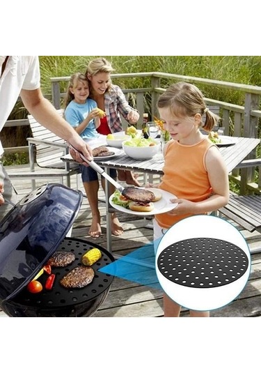 Buffer Renkli Isıya Dayanıklı Yıkanılabilir Silikon Fırın Ve Airfryer Yuvarlak Pişirme Matı 23 Cm Çok Renkli