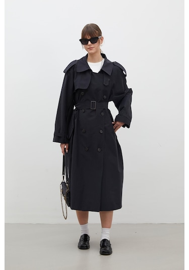 Manuka Kopenhag Oversıze Trençkot Siyah