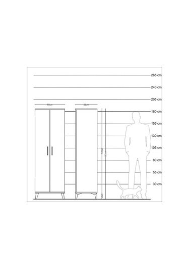 Kronos Dolap 2 Raflı 2 Kapaklı Tek Askılı 60x59x182 Aytaşı-ay... Aytaşı