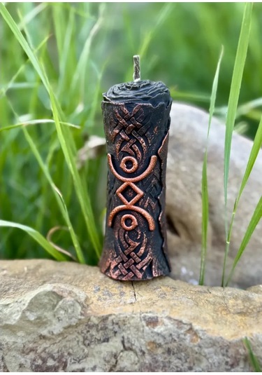 Plama Feniksa Slav Yazısıyla Damgası "şeyl" Olan Mum 269787535 Siyah