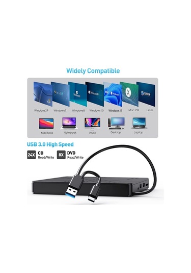 Sones Bt668 Okunabilir Tf / Sd Kart Usb Çok İşlevli Cd Disk Oynatıcı Harici Optik Sürücü Dvd Yazıcı