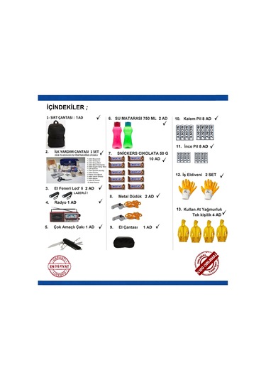 Aile Deprem Çantası Afet Ve Acil Durum