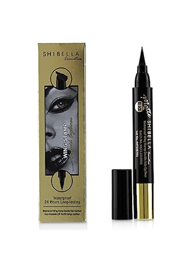 Shibella Siyah Çift Uçlu 24 Saat Dayanıklı Kalın Damgalı Eyeliner Kutulu
