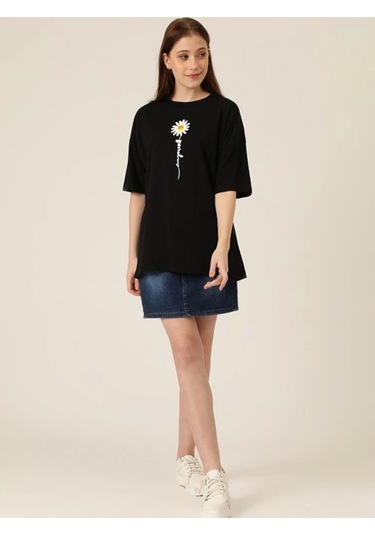 Baskılı T-shirt - Siyah Siyah