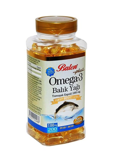 Balen Plus+ Omega-3 Balık Yağı Yumuşak Kapsül 200 Kapsül X 1380mg X 5 Kutu