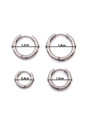 Çelik Halka Küpe Düz Halka Model Unk-826 Gümüş