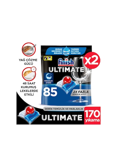 Finish Ultimate Hepsi Bir Arada Bulaşık Makinesi Deterjanı  2 x 85 Tablet