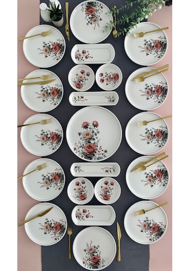 Hasbahçe 12 Kişilik 21 Parça Kahvaltı Takımı Renkli