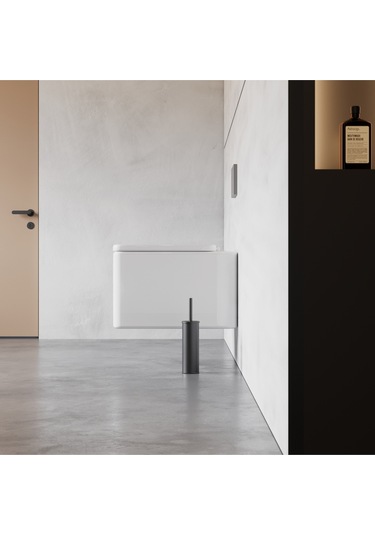 Zift Unique Paslanmaz Çelik Mat Siyah Wc Fırçası, 304 Kalite Tuvalet Fırçası, Yıkanabilir Ömür Boyu Kullan Siyah