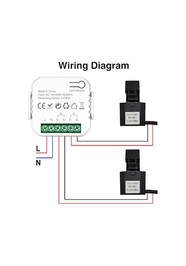 Gajeena 80a Wifi Akıllı Enerji Monitörü, Güneş Enerjisi Sistemi İçin, Akım Ve Gerilim Tespiti,涂鸦 Uyumlu, Aes-128 Şifreleme
