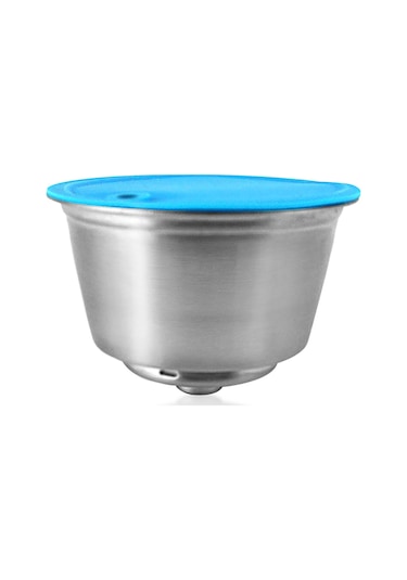 Leezsing 304 Paslanmaz Çelik Tekrarlı Kahve Kapsülü Mavi Kapak - 10g Kapasite, Dolce Gusto Uyumlu + Kaşık Ve Fırça Seti Diğer