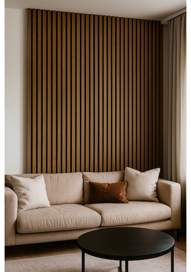 Savana Meşe Keçe Tabanlı Ses Yalıtımlı Duvar Paneli 60x280 Cm Akustik Dekoratif Panel 8 Mm Kalınlık Savanameşe
