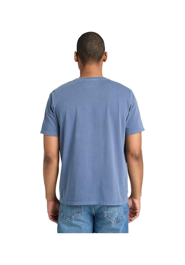 Timberland Garment Dye Logo Graphic Erkek T-shirt-32649 Mavi
