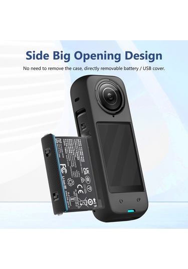 Insta360 X4 İçin Puluz Tam Vücut Toz Geçirmez Silikon Koruyucu Kılıf Siyah