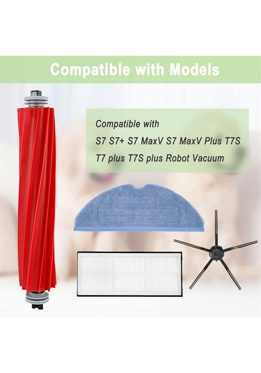 Xurunkeji Roborock S7 S7+ S7 Maxv, S7 Maxv Plus T7s T7 Plus T7s Plus Robot Vakum Silindir Fırça Filtre Yan Fırça Paspas Bezi