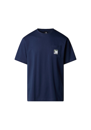 The North Face Mountain Logo Relaxed S/s Pocket Tee Erkek T-shirt-32344 Lacivert