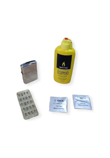 Clipper Benzini 80 Ml Çakmak Taşı Çakmak Ve Fitil Set Zippo