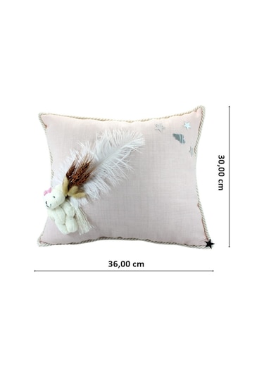 Süslebabypartystore Kuru Çiçek Tanzimli, Ayıcıklı, Takı Yastığı, Pudra Renk Pudra