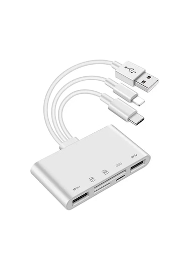 Usb 3.0 Type C Lightning To Sd Tf Otg Kart Okuyucu Çevirici