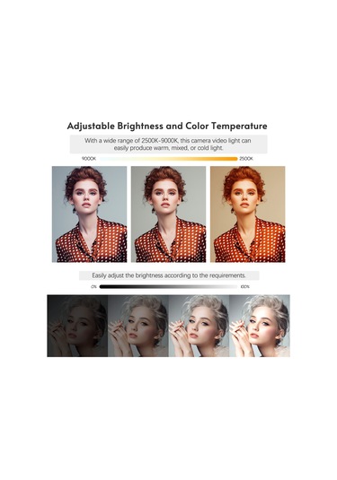 Mini Taşınabilir Fotoğraf Lambası Kısılabilir Led Işık Siyah Siyah