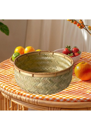 Suntek Dokuma Meyve Sepeti Masaüstü Oturma Odası Için L Kahverengi