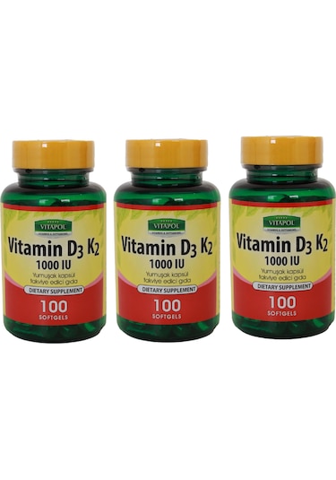Vitapol Vitamin D3 K2 100 Softgel 3 Adet