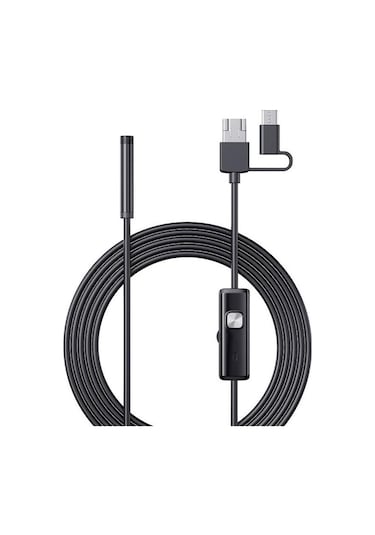 15 Metre Yumuşak Kablo Android Uyumlu 3in1 Endeskop Yılan Kamera 8mm Ledli