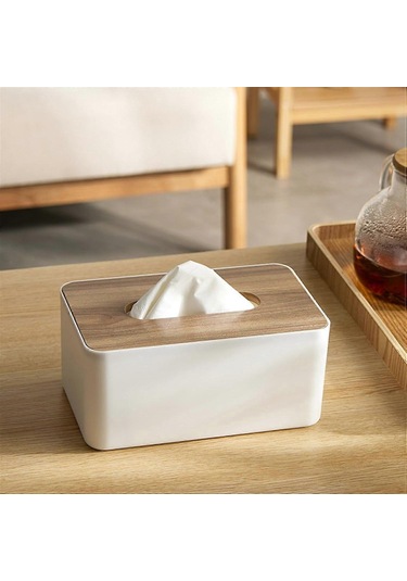 Ahşap Mendil Tutucu Ev Kağıt Havlu Saklama Kutusu Çıkarılabilir Mendil Kutusu Ev Ofis Mendil Kutusu Mavi Mavi