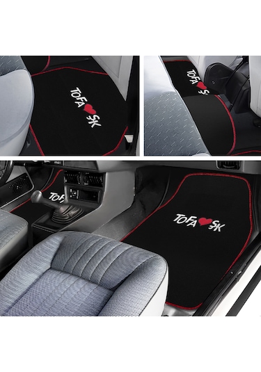 Tofaş Şahin Doğan Kartal Siyah Renk Oto Halı Paspas Seti + Yüksek Torpido Koruma Kaplama Halısı