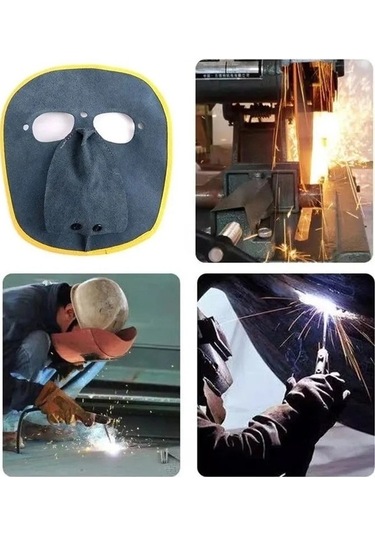Tongxida Jialan Sığır Derisi Kaynak Maskesi Yüz Koruma Hafif Kafa Sırt