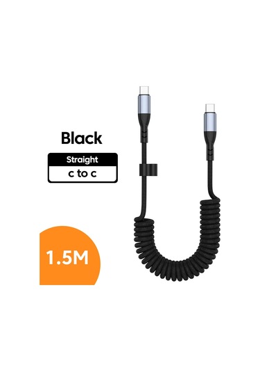 Crouch240w Araba Şarj Kablosu 1.5m Geri Çekilebilir Tip C Hızlı Şarj Iphone Uyumlu 15/16 Samsung Huawei Xiaomibej1.5m