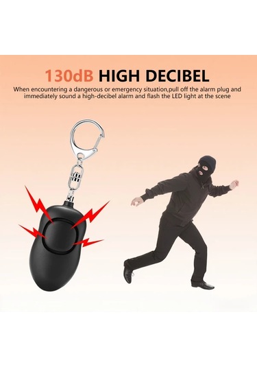 Elmpaly Pembe 130db Sos Kişisel Güvenlik Alarmı Led Işıklı Şarj Edilebilir