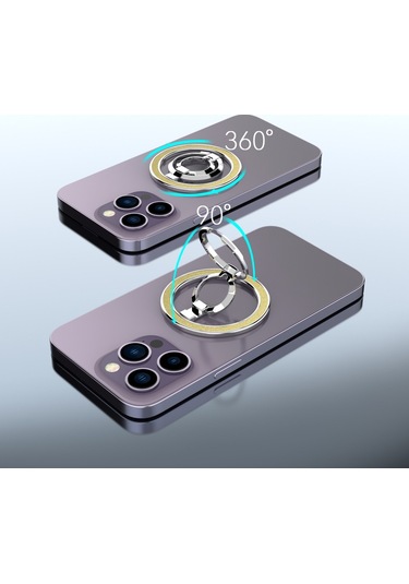 Soulader Manyetik Halka Destekli Akıllı Telefon Standı - 360 Derece Dönebilen Parmak Tutucu Ve Kickstand Özellikli Şık Telefon Aksesuarı Sarı