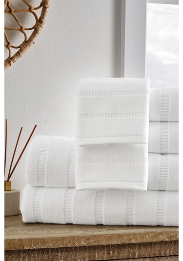 Sadem Organik Stripe Mutfak Ve Kurulama Havlusu 30x50 Cm Beyaz