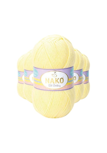 5 Adet Elite Baby El Örgü İpi Tüylenmeyen Bebek Yünü Limonata 366