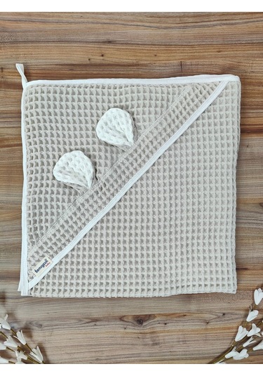 Ekru Pike Bebek Battaniyesi Doğal Organik Uyku Çift Taraflı Bebek Havlu Örtü Yenidoğan Mevsimlik Kahverengi