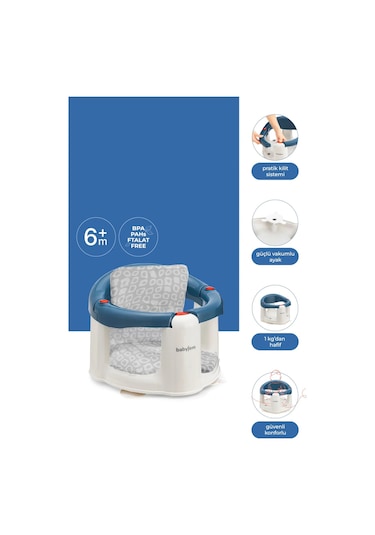 Babyjem Önden Açılır Mama Sandalye Oturağı Ve Minderi - 2 ' Li Set İndigo Mavi